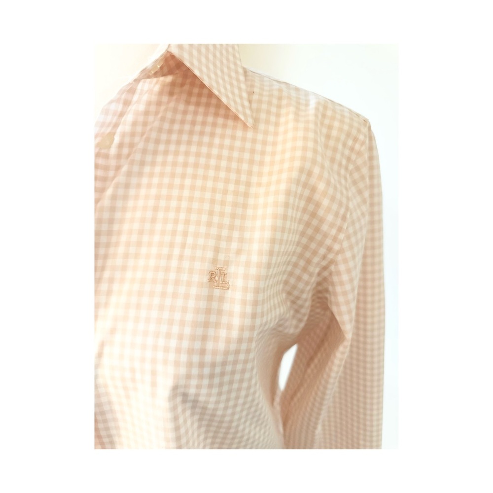 Ralph Lauren Peach Gingham Button-Up Shirt